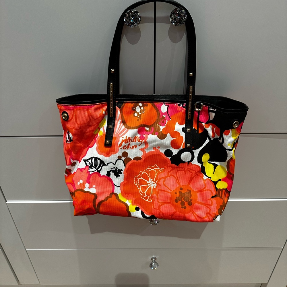 Jimmy Choo floral canvas bag bright colors